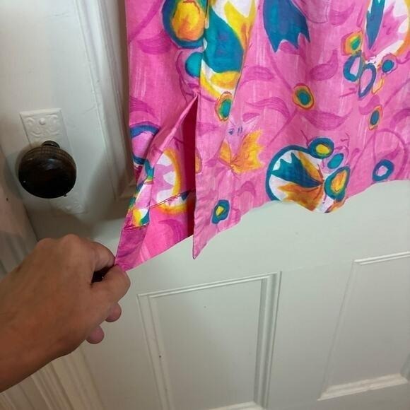 Sun Dress Vintage 16 Pink Floral 1960s-1970s Donna Lee of California Coastal‎ - Picture 9 of 9